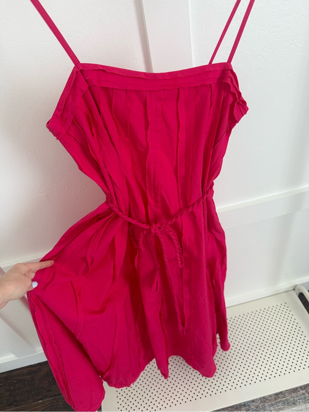 Ulla Johnson Leela Pink Belted Midi Dress